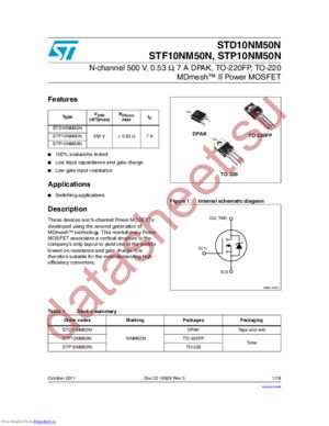 STP10NM50N datasheet  