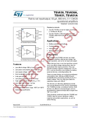TSV630AILT datasheet  
