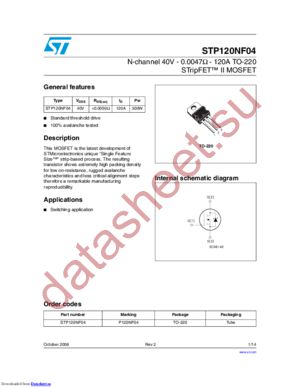 STP120NF04_06 datasheet  