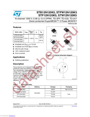 STP12N120K5 datasheet  