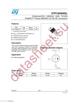 STP130NH02L_07 datasheet  