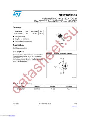 STP210N75F6 datasheet  