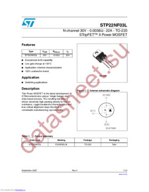 STP22NF03L_07 datasheet  
