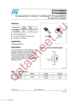 STP24NM60N datasheet  