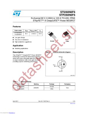 STP260N6F6 datasheet  