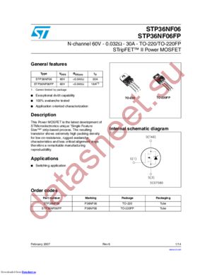 STP16NF06_07 datasheet  