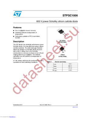 STPSC806G-TR datasheet  