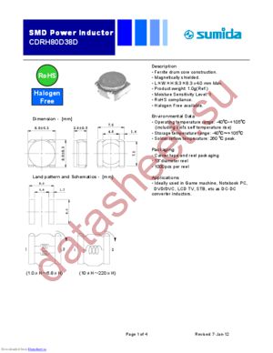 CDRH80D38D datasheet  