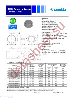 CDRH8D43/HP datasheet  