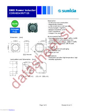 CDRH8D43R/T125 datasheet  