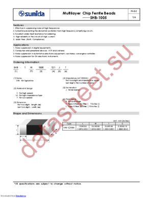 SHB-1T1005-600 datasheet  