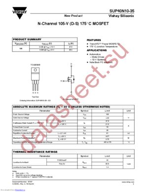 SUP40N10-35-E3 datasheet  