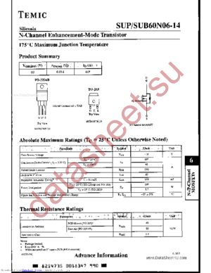 SUP60N06-14 datasheet  