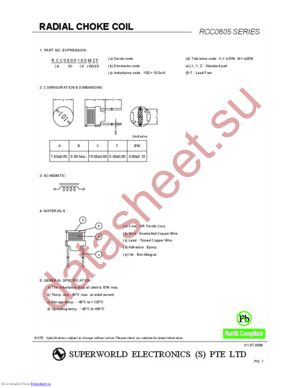 RCC0805820KZF datasheet  