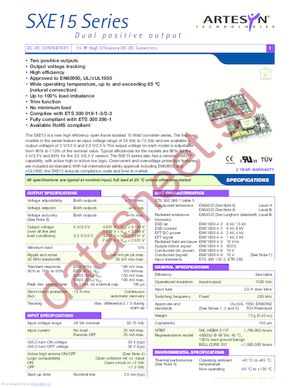 SXE15-48D05-3V3J datasheet  