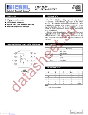 SY100EL31ZGTR datasheet  