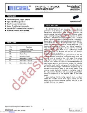 SY100EL34LZGTR datasheet  