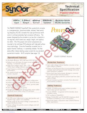 PQ60012QPA60PR2 datasheet  