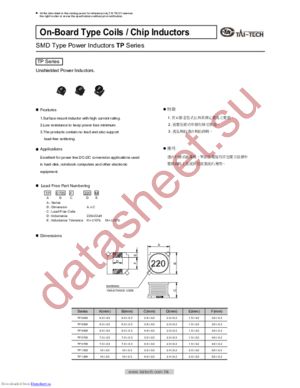 TP0603-820K datasheet  