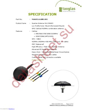 MA603.A301111.B305111.K305111 datasheet  