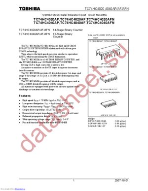 TC74HC4040AP(F) datasheet  