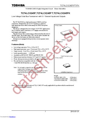 TC74LCX245FW(ELP) datasheet  