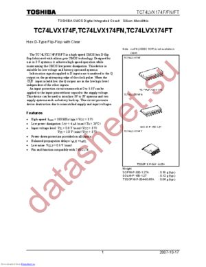 TC74LVX174FN(F,M) datasheet  