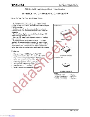 TC74VHC574FW(ELP) datasheet  