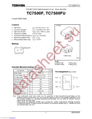 TC7S00F(T5L,F,T) datasheet  