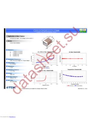 C2012C0G1H223J125AA datasheet  