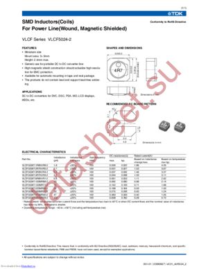 VLCF5024T-470MR40-2 datasheet  