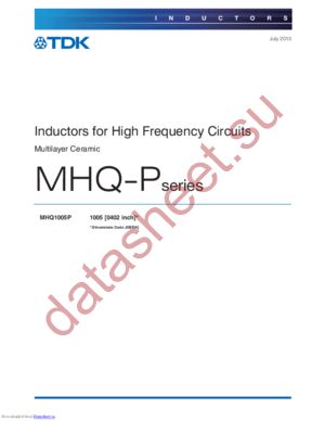 MHQ1005P1N1ST datasheet  