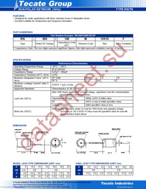 RN-050/100M10X15F datasheet  