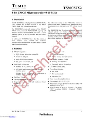 TS80C52X2-VIBD datasheet  