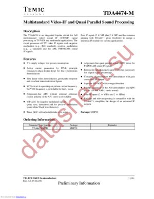 TDA4474M datasheet  