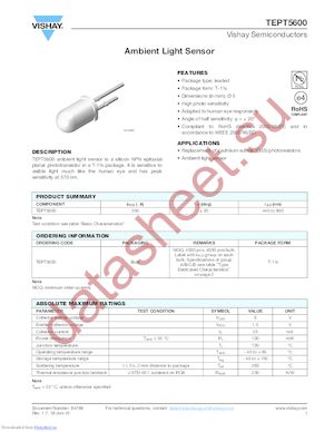 TEPT5600DEVKIT datasheet  