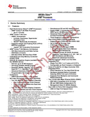 AM3892CCYG135 datasheet  