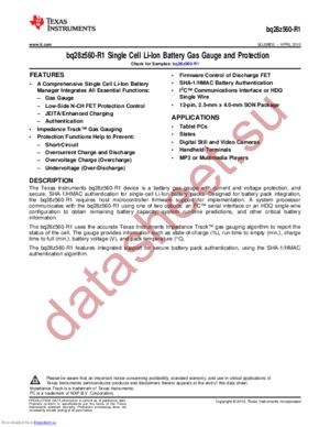 BQ28Z560-R1DRZR datasheet  