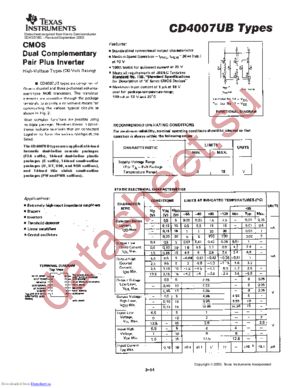 CD4007UB-MIL datasheet  