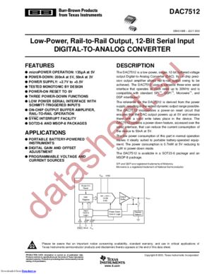 DAC7512E250 datasheet  