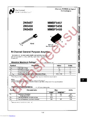 2N5458/D27Z datasheet  