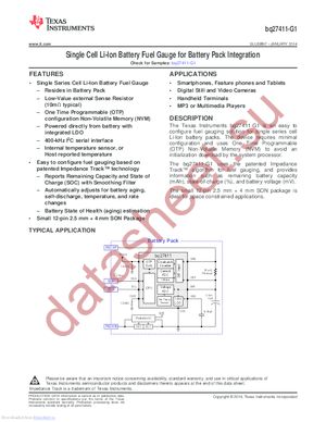 BQ27411DRZ-G1A datasheet  