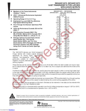 74AHC16373DGVRE4 datasheet  