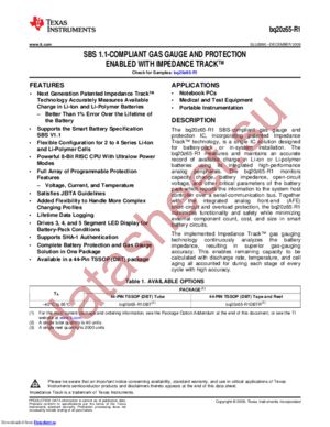 bq20z65-R1DBT datasheet  