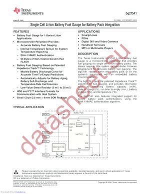 bq27541 datasheet  