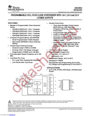 CDCE925 datasheet  