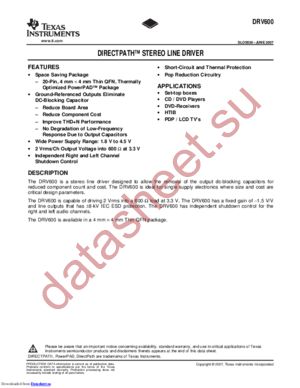 DRV600 datasheet  