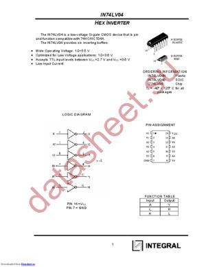 IZ74LV04 datasheet  