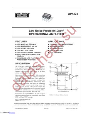 OPA124PA2 datasheet  