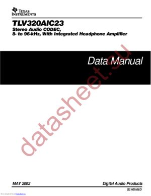 TLV320AIC23B36IPWRG4 datasheet  